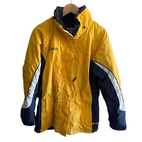 Columbia Women’s Yellow Double Lined 2 Coats in 1, Warm Snow Ski Jacket, Large - Picture 1 of 14
